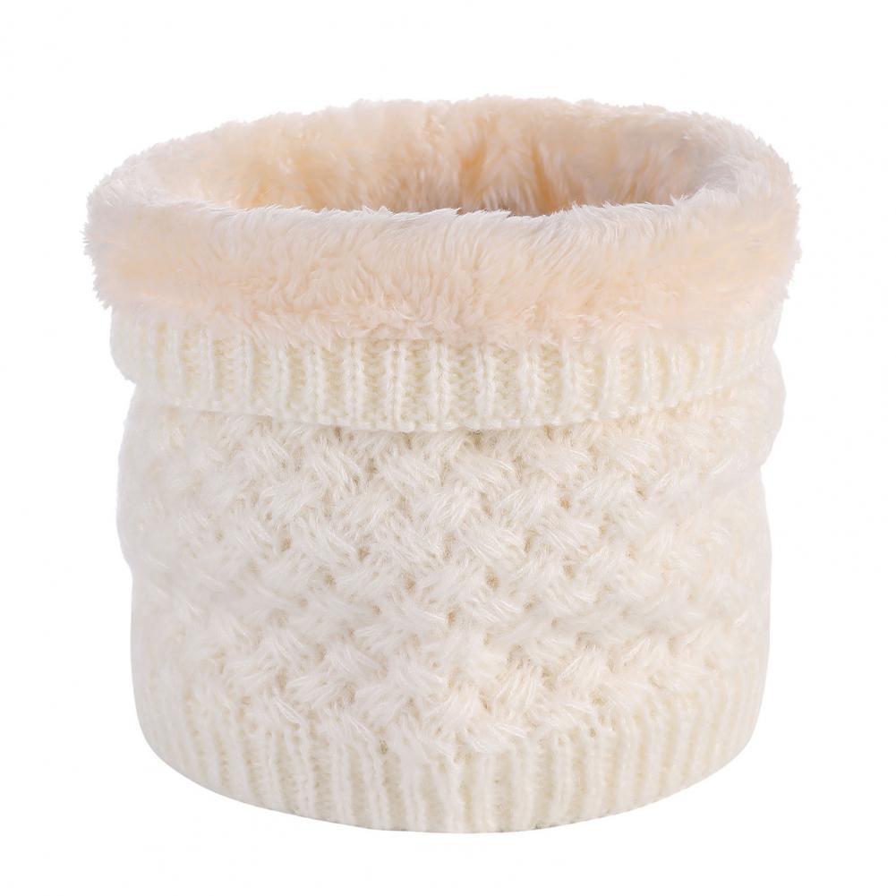 Neck Warmer Wear Resistant Thick High Elastic Plush Lining Neck Scarf Winter Neck Warmer for Cold Weather: White