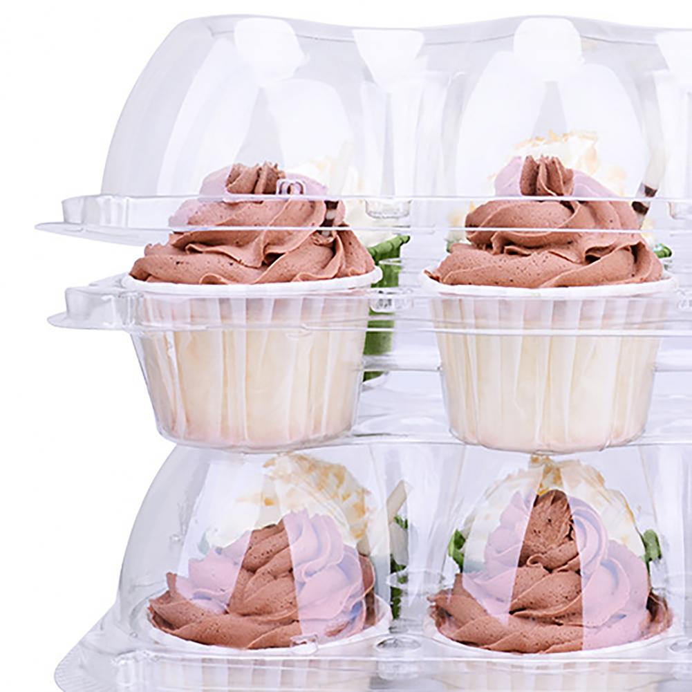 6 Gat/12 Hole Cupcake Container Milieuvriendelijke Goede Afdichting Prestaties Huisdier Cupcake Houder Doos Voor Thuis Milieuvriendelijke