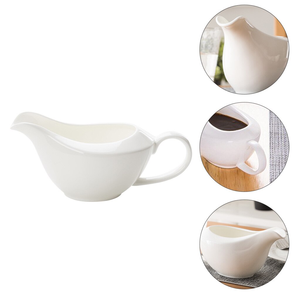 1pc Home Ceramic Gravy Boat Saucier Sauce Jug Seasoning Storage Container: Default Title