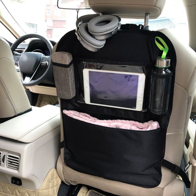 Bil bagsæde arrangør forsæde opbevaring børn lommepose auto rejse kick mat