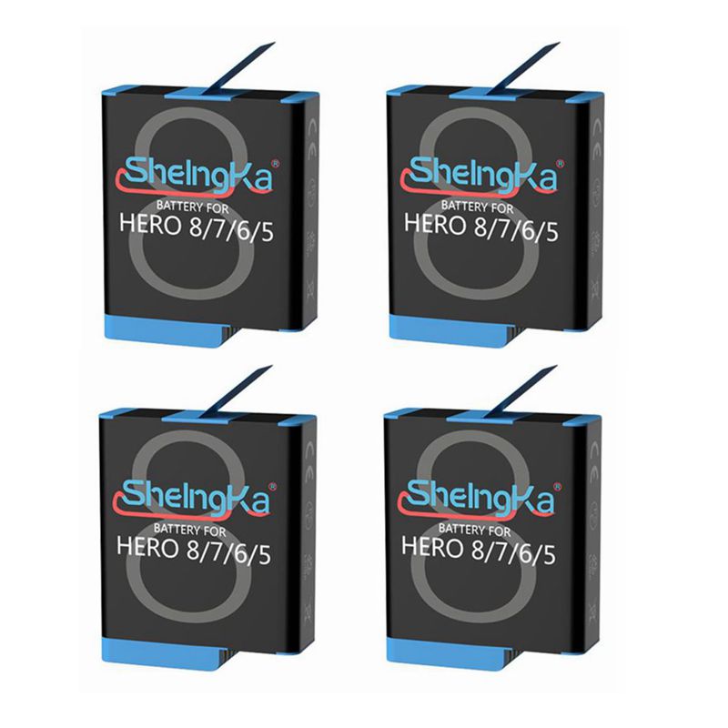 Original SheIngKa Hero8/7/6/5 Smart IC Battery+3 Slot Storage Charger For GoPro Hero 5 6 7 Hero 8 Black Battery Accessories: D Package