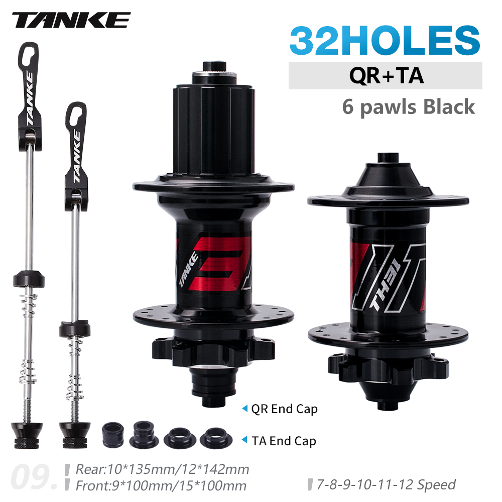 TANKE 32 hub 36 Holes MTB Bike 6 pawls 6 bearing hubs for 7 8 9 10 11 12s speed cassette frewheel aluminum alloy 142 boost 148