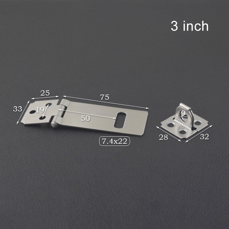 304 Stainless Steel Padlock Hasp Door Clasp Gate Lock Latch 2/2.5/3/4 Inch JS22: l