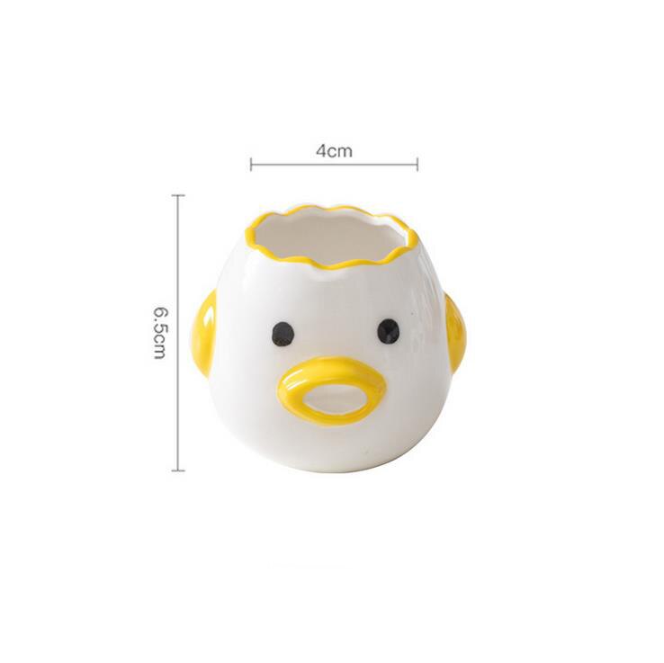 Kitchen Ceramic Cartoon Egg White Separator Yolk Dividers Chicken Kitchen Tool Cute Egg Yolk White Separator Cartoon Chick: Yellow
