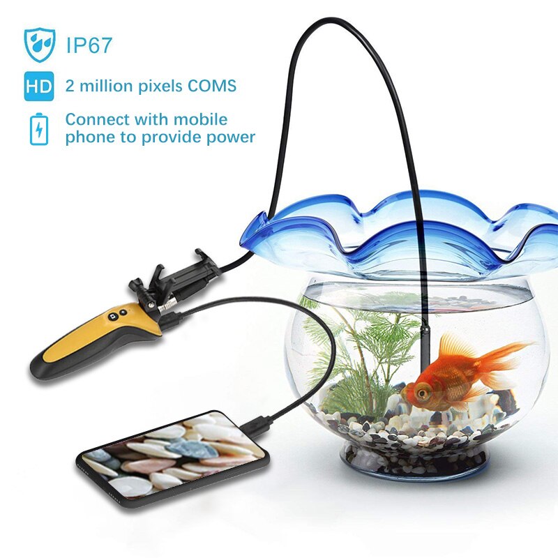 Caméra d'inspection Endoscope USB, Semi-rigide, 3.0 mégapixels, CMOS HD, étanche, caméra serpent avec 6 lumières Led réglables