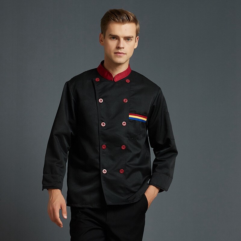 Chef Uniform Kitchen Uniform Restaurant Clothes Long Sleeve Waiter Cook Wear Unisex Chef Clothes Chef Jackets Cook Uniforms