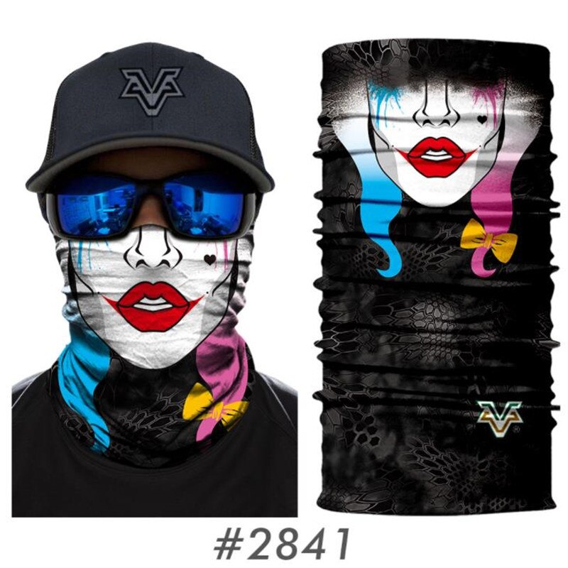 Uv-bescherming Sjaal Mannen Vrouwen Vissen Maskers Fietsen Skiën Bandana Neck Gaiter 3d Schedel Dier Wolf Gezicht Shield Sjaal Balaclava