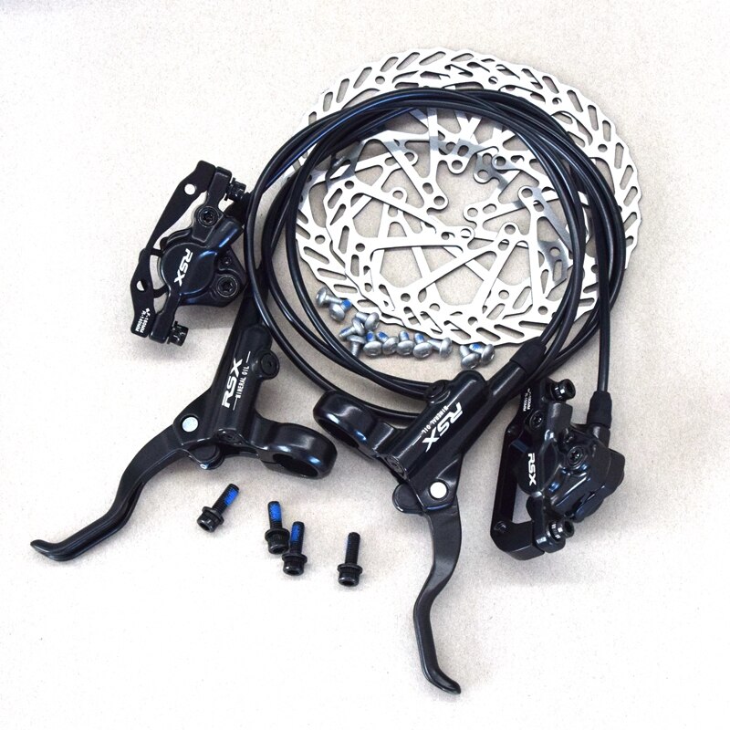 Mineral oil RSX Aluminum Alloy MTB Bike Brake Ultralight Mountain Bicycle Hydrualic Brake System: with disc