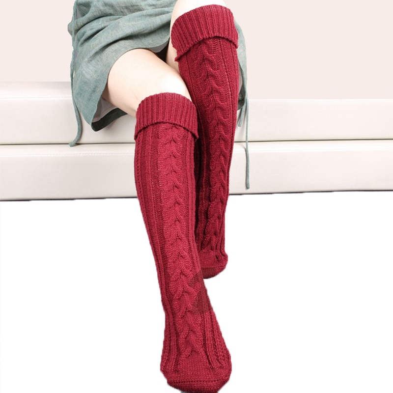 Style Warm Wool Leg Cover Trample Socks Christmas Boots Cover Over Knee Long Socks Warm Aand Thick Knitting Leg Warmers