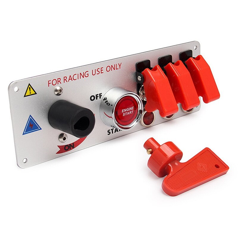 Ignition Switch Panel Ras Auto 5 In 1 12V Motor Drukknop Starter Led Toggle Schakelaars Voor Racing auto Auto