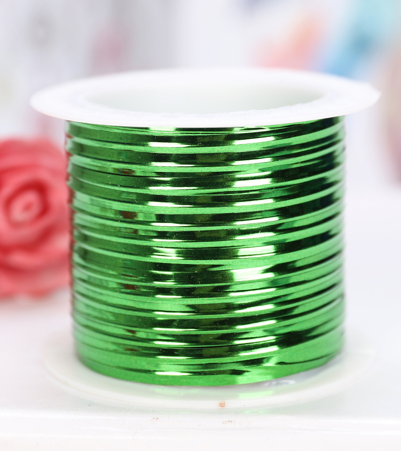 15meters 4mm Wide Metallic Elastic Cords Stretch Cord Ribbon Metallic Tinsel Cord Rope for Craft Making Wrapping: Green