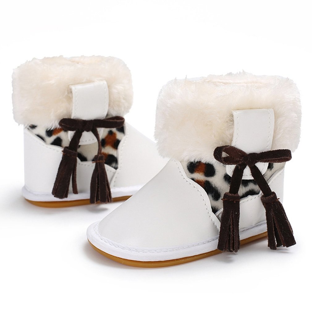 Neugeborenen Winter Weiche Warme Baby Mädchen Schnee Stiefel Ersten Wanderer Kleinkind Stiefel: Weiß 11CM