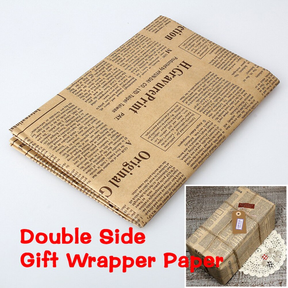Innpakningspapir vintage avis wrap artware pakkepapir jule kraftpapir bok fargetilbehør 52 x 75cm
