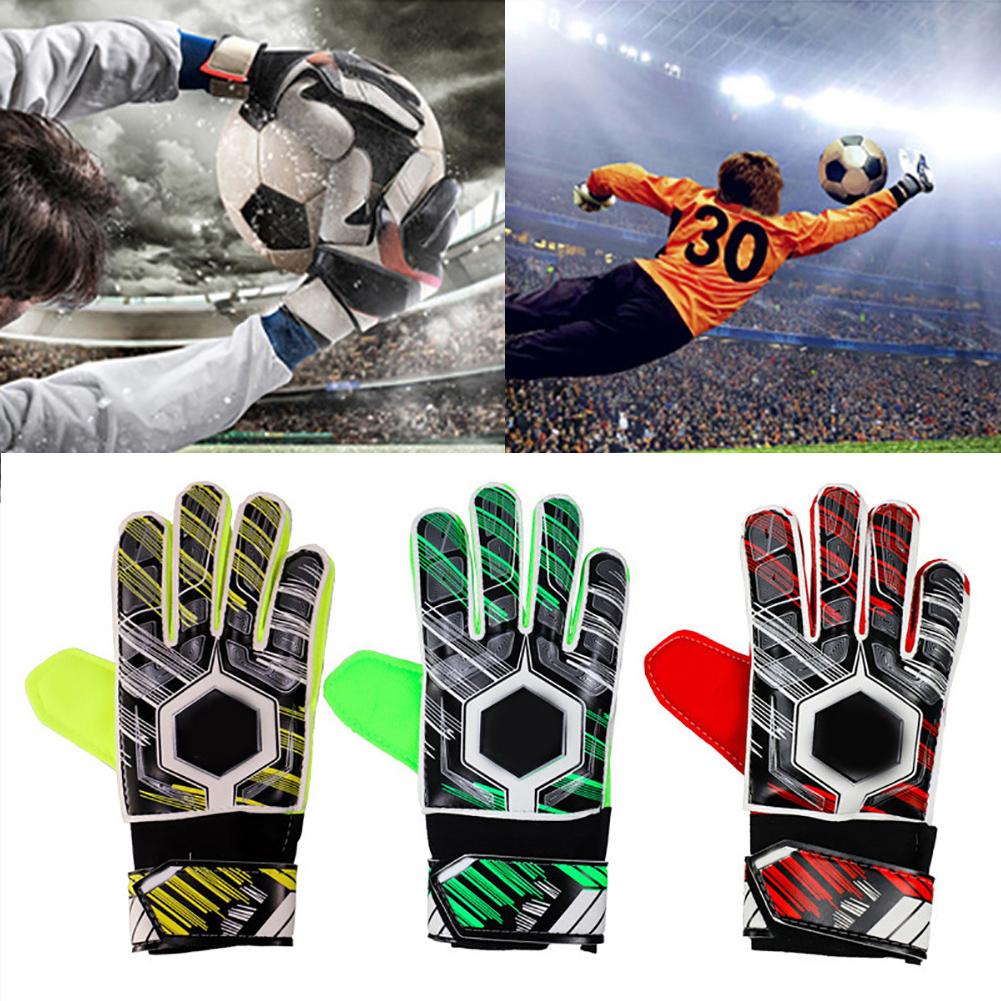 Adult Kids Soccer Goalkeeper Football Latex Slip Gloves Anti-Collision Goalie Full Finger Hand Protection Gloves