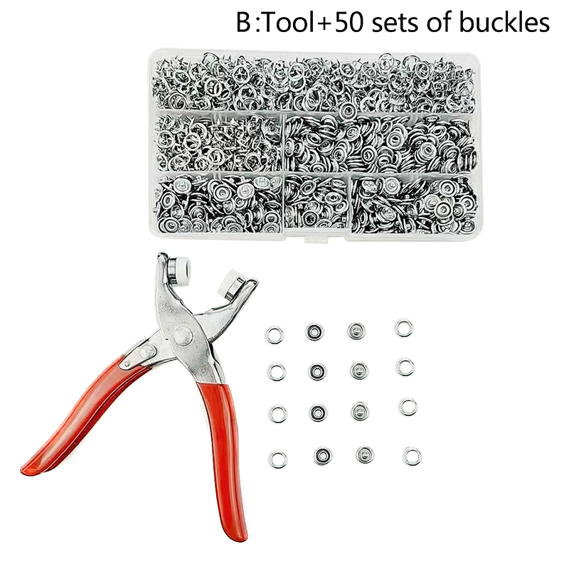 Snaps Knoppen Tangen Set Snap Fasteners Kit Tool Naaien Knoppen Drukknopen Snap Voor Installeren Kleding Tassen