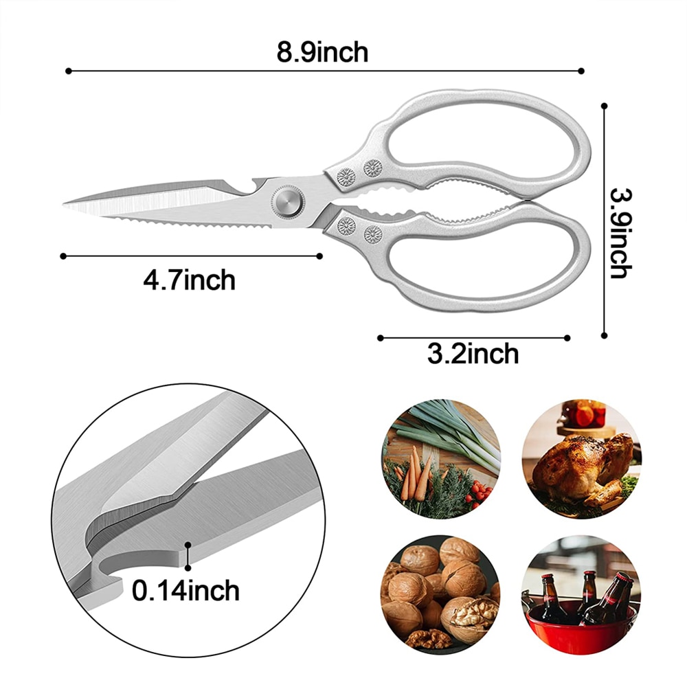 Kitchen Scissors Multi-Purpose Kitchen Shears Heavy Duty Stainless Steal Safe Food Scissors for Chicken Poultry Fish Meat