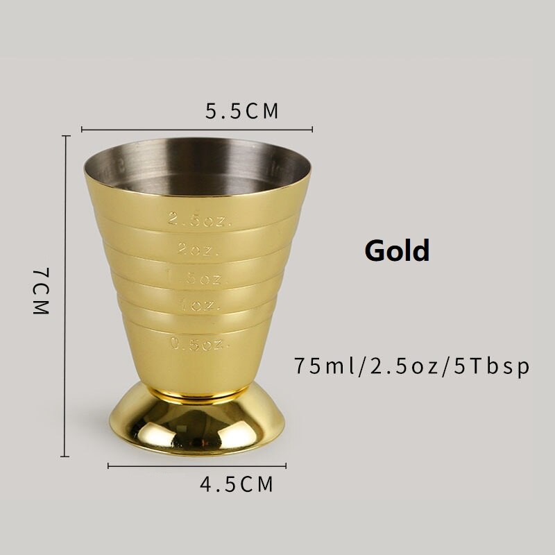 Baari cocktail jigger kolme vaakaa kahvin mittaus jigger magic jigger ruostumaton teräs mitta jigger baari työkalu: Kulta-