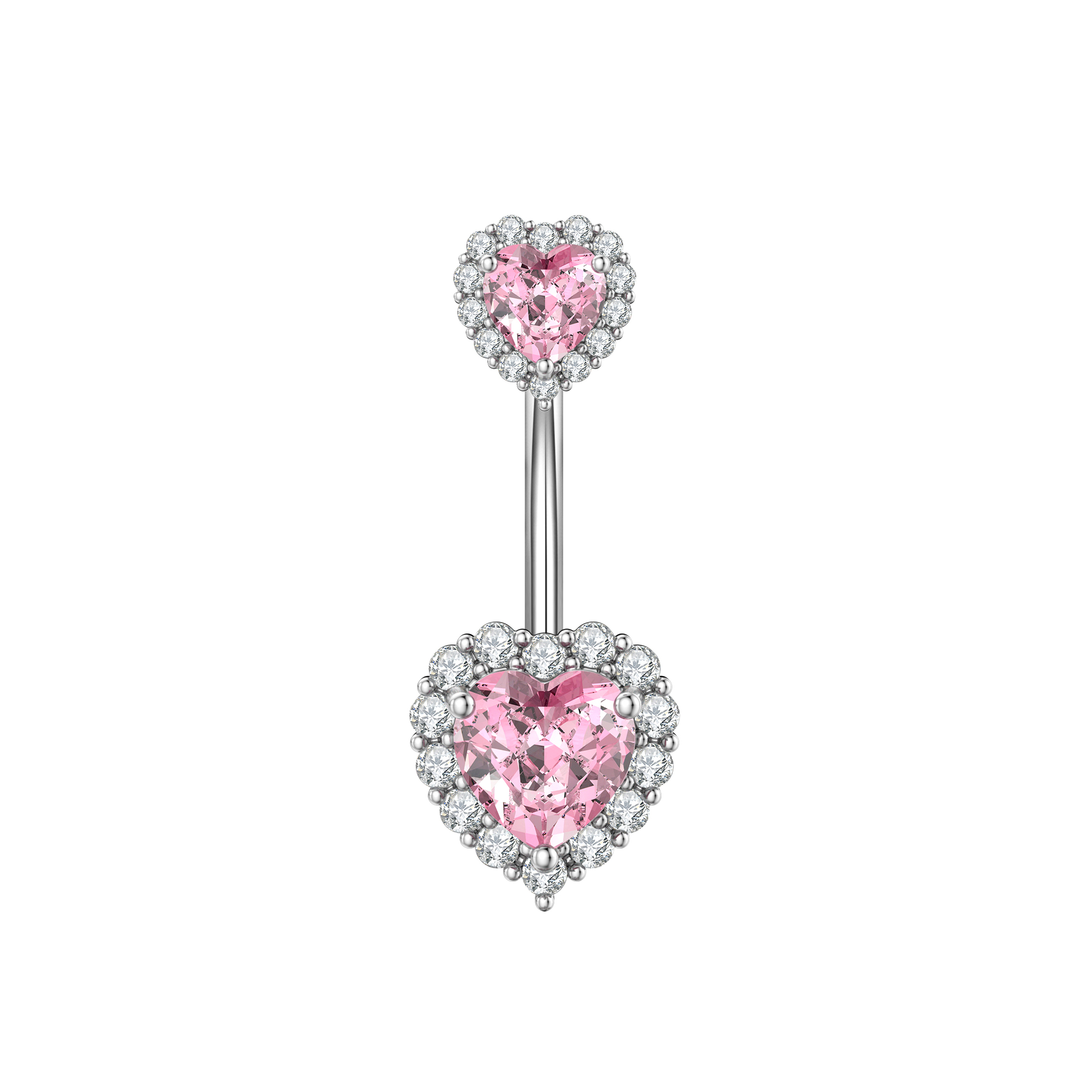 14G Hart Bloemvormige Navel Piercing Ornament Water Navelpiercing Hanger Buik Nombril Piercing Vrouwen Sieraden: Titanium Plated
