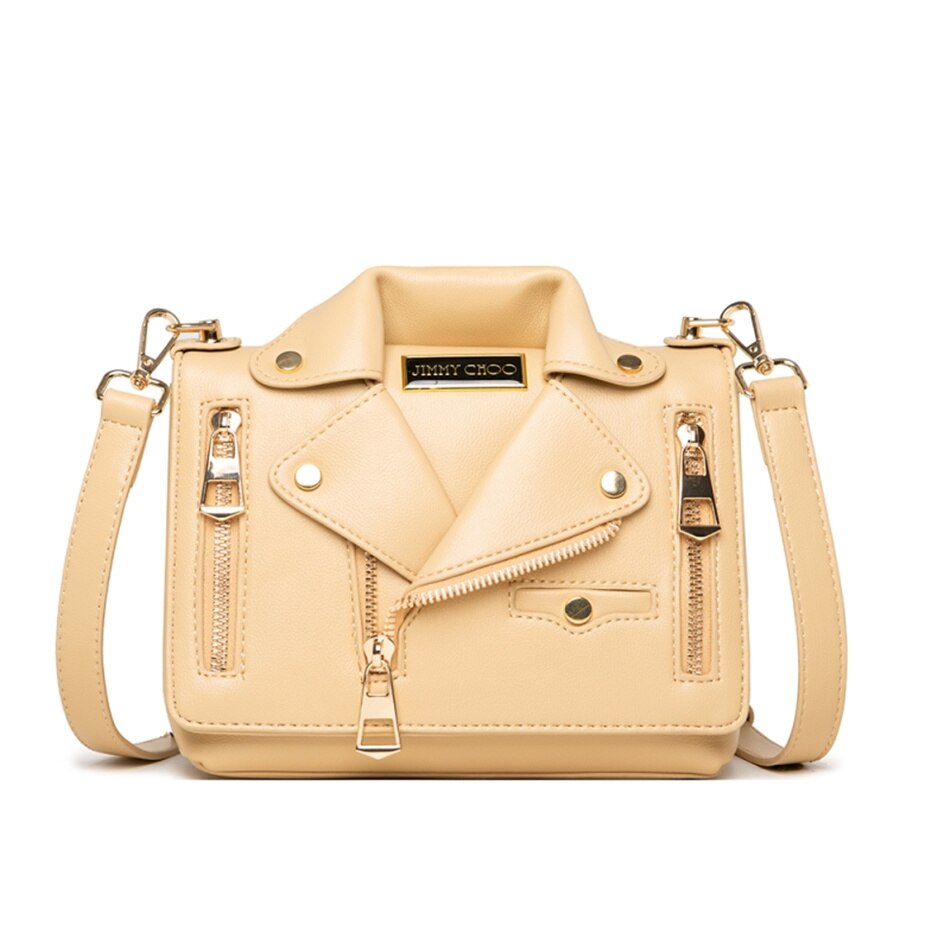 Borsa in pelle di qualità a forma di giacca in stile giapponese per donna borsa a tracolla per shopping sacco signora di lusso firmata: Albicocca