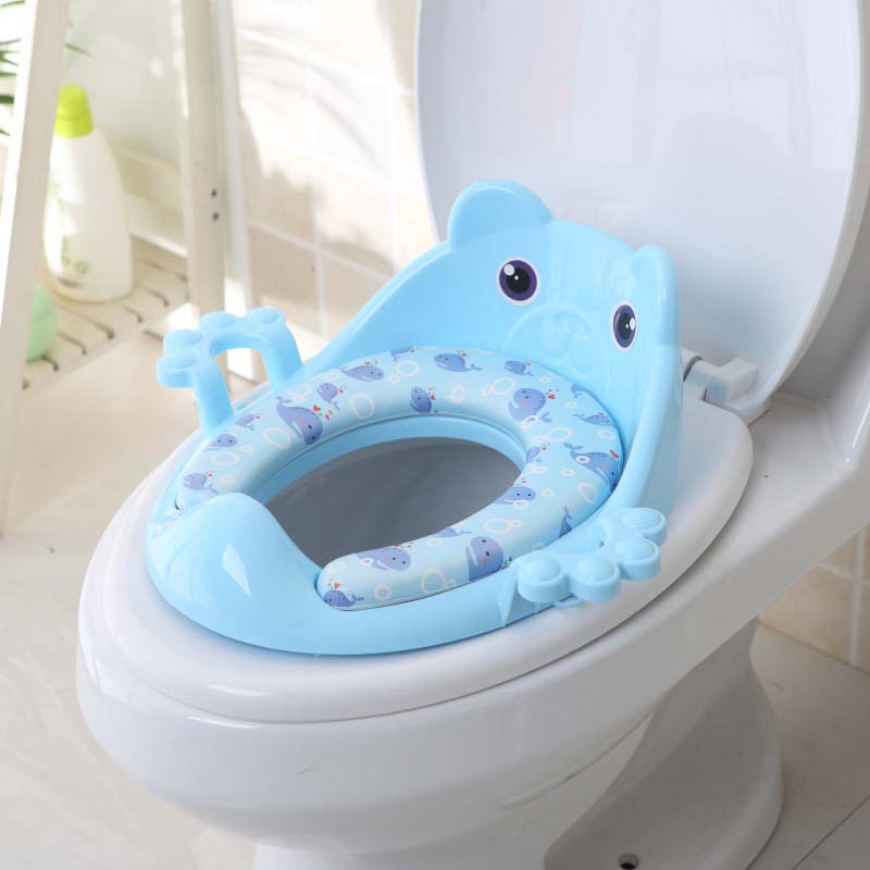 Baby toilet potter bærbare børn potte sikkert sæde med armlæn til pige drenge trænere komfortabel toilet ring spædbarn potte: Lyseblå