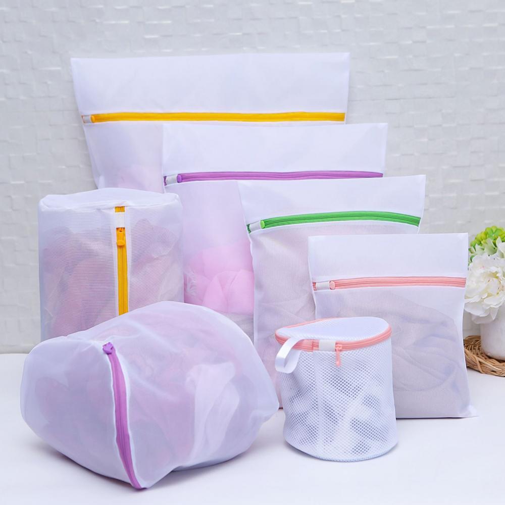 3/4/5/6/7PcsMesh Laundry Bag Polyester Laundry Wash Bags Coarse Net Laundry Basket Laundry Bags for Washing Machine Mesh Bra Bag