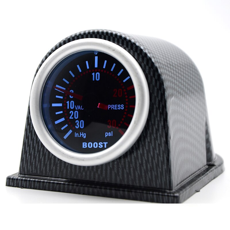 2 Inches 55Mm Turbo Boost Gauge Wit Licht Auto IN-HG Psi Meter Met Instrument Stand Voor Voertuigen