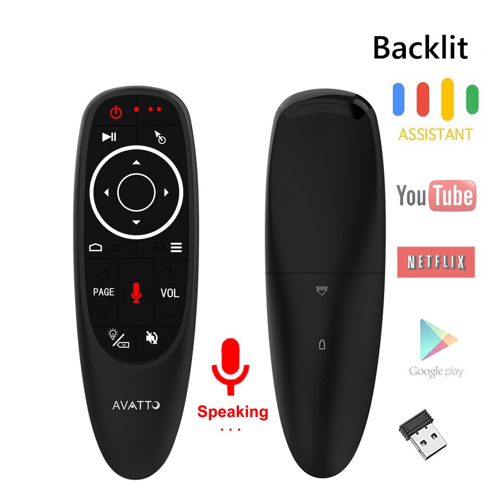 G10 Pro Backlit Air Mouse Voor Voice Search Gyroscoop Afstandsbediening Draadloze Microfoon 2.4G Muis Voor Smart Tv Box