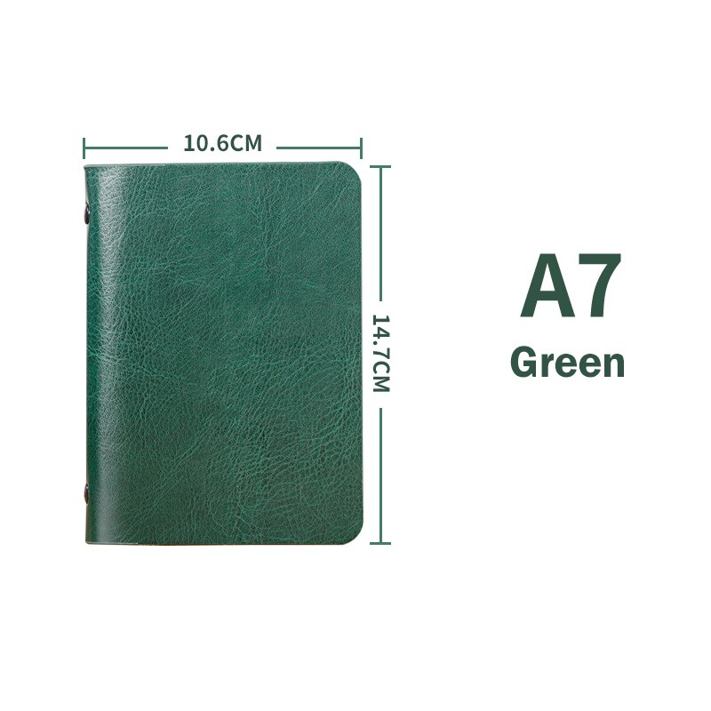 Hard Back Mini Refillable Leather Travelers Planner Small Journal Pocket Notebook Notepad: Dark Green