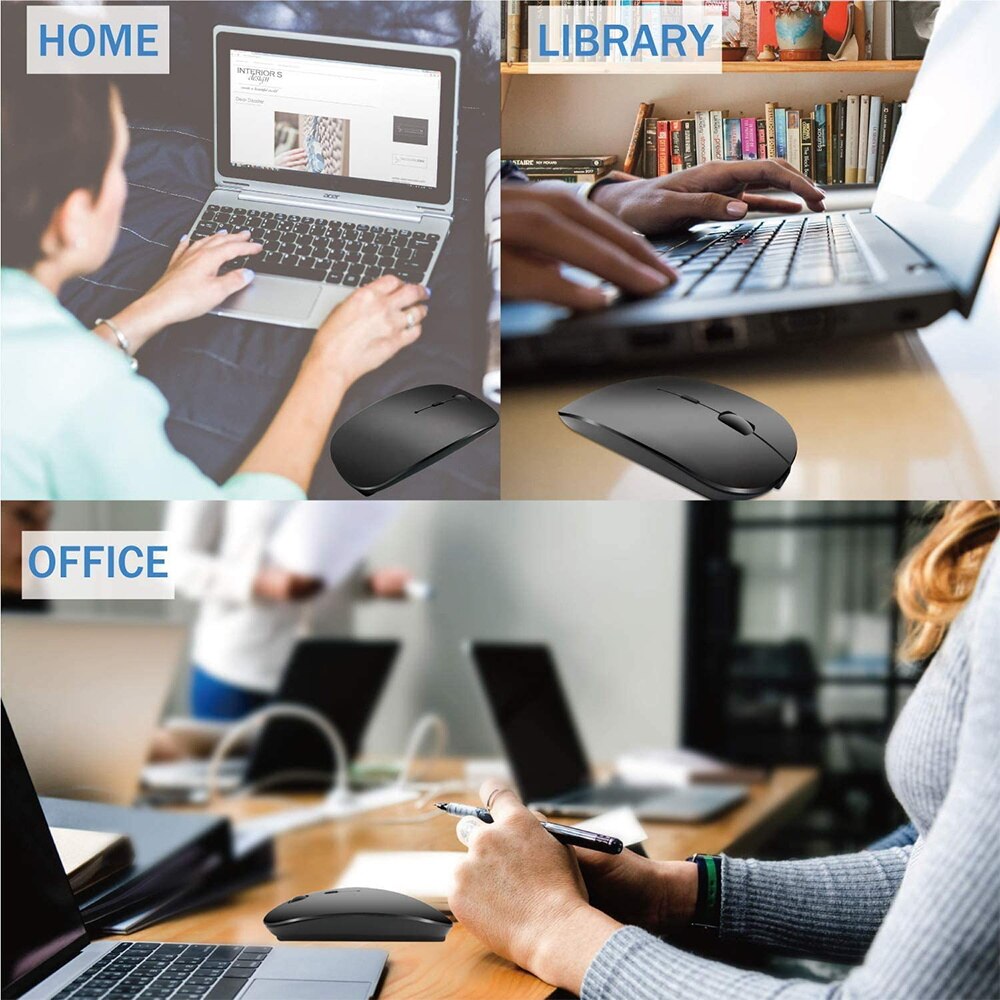 Wireless Mouse Rechargeable Wireless Computer Mouse Silent LED Backlit Mouse Ergonomic Gaming Mouse for Laptop Computer