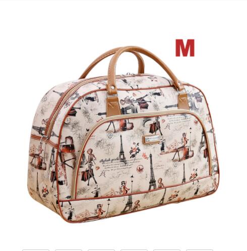 hand travel bag large capacity duffel bag PU leather big bag waterproof short-term travel shoulder bag female: L13