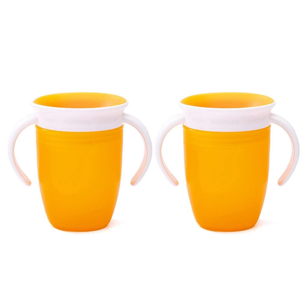 2pcs 360 Degrees Can Be Rotated Magic Cup Baby Learning Drinking Cup