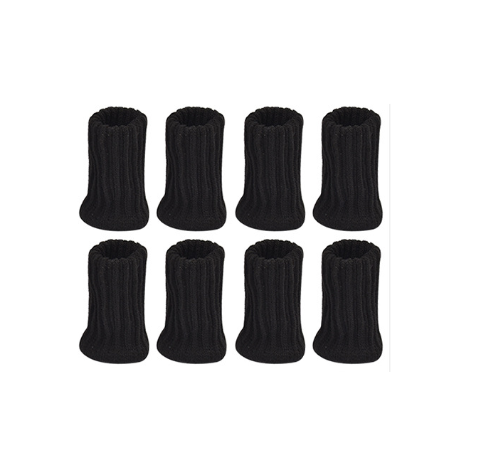 Botines antideslizantes de doble capa para mesa y silla, botines de punto con costuras gruesas, fondo redondo, protección de piernas, taburete de Silla, 8/16 piezas: Multicolor
