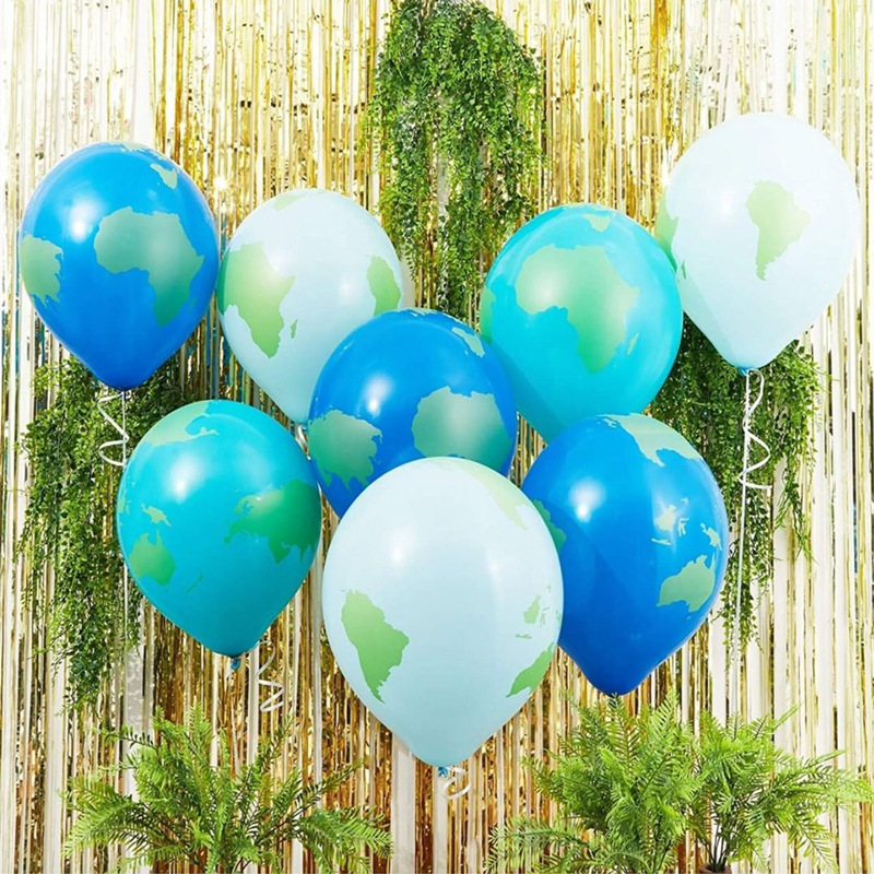 1 Juego de globos con mapa de viaje mundial, maleta, caja de dulces, pancartas de papel para mapa de viaje para niño, decoraciones para de cumpleaños con temática de avión
