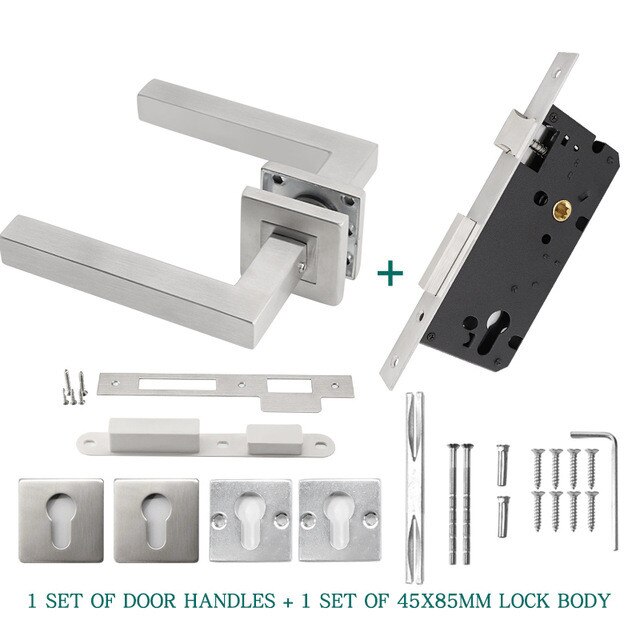 stainless steel 304 lever door handle,interior door lever handles,square tube entry lever handle: Brown
