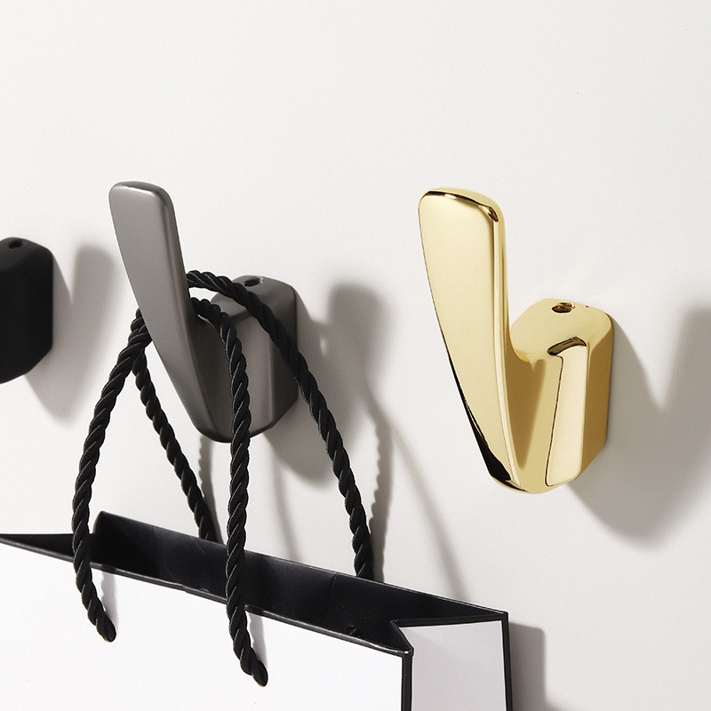 1 unidad Gancho dorado de lujo para colgar en la pared, gancho individual para ropa, dormitorio, bata, salón, abrigo, bata, soporte para Toalla de baño ganchos adhesivos de pared baño ganchos para colgar