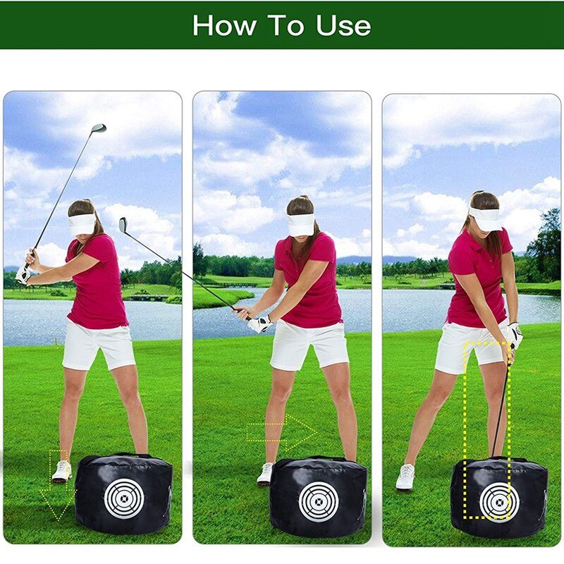 PGM Golf Impact Power Smash Bag Golf Swing Training Package Hitting Bag Swing Training Aids Waterproof Durable,Black