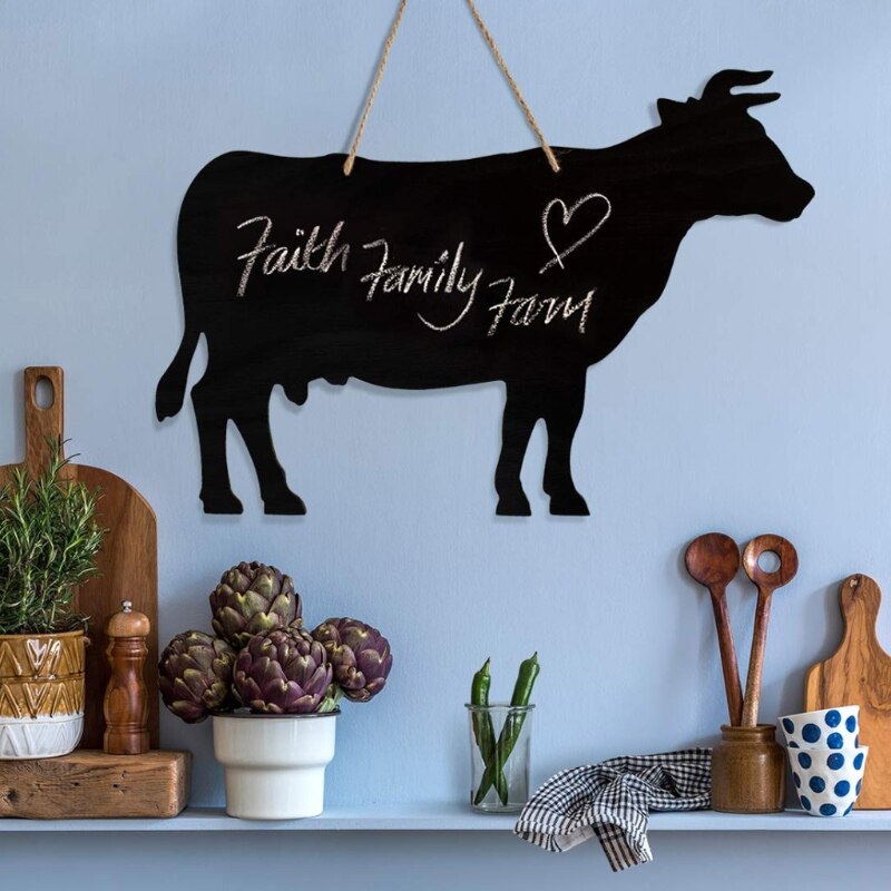 1Pcrustic Boerderij Krijtbord Dier Koe Paard Kip Varken Hout Westerse Home Decor Bericht Boerderij Keuken Schoolbord