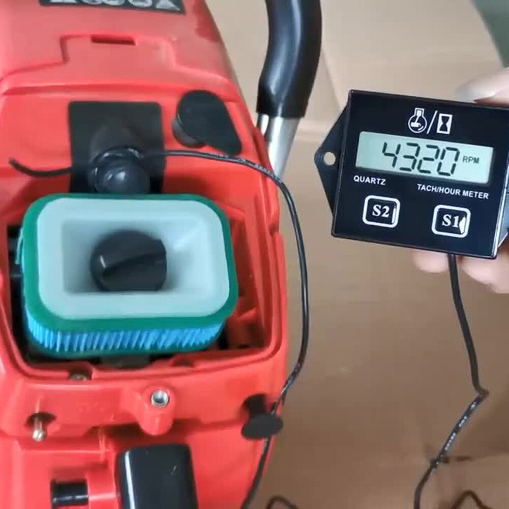 Digital LCD Display Motor Speedometer Engine Tach Hour Meter Tachometer Gauge Motorcycle Motorbike Boat Test Detector Tool