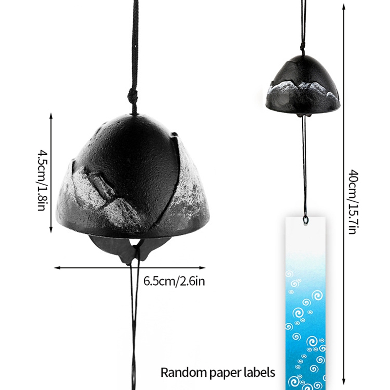 1pcs Japanese Cast Iron Wind Chimes Wind Bell Iron Hanging Wind Chimes Home Garden Outdoor Bell Room Decoration: DEEP BLUE