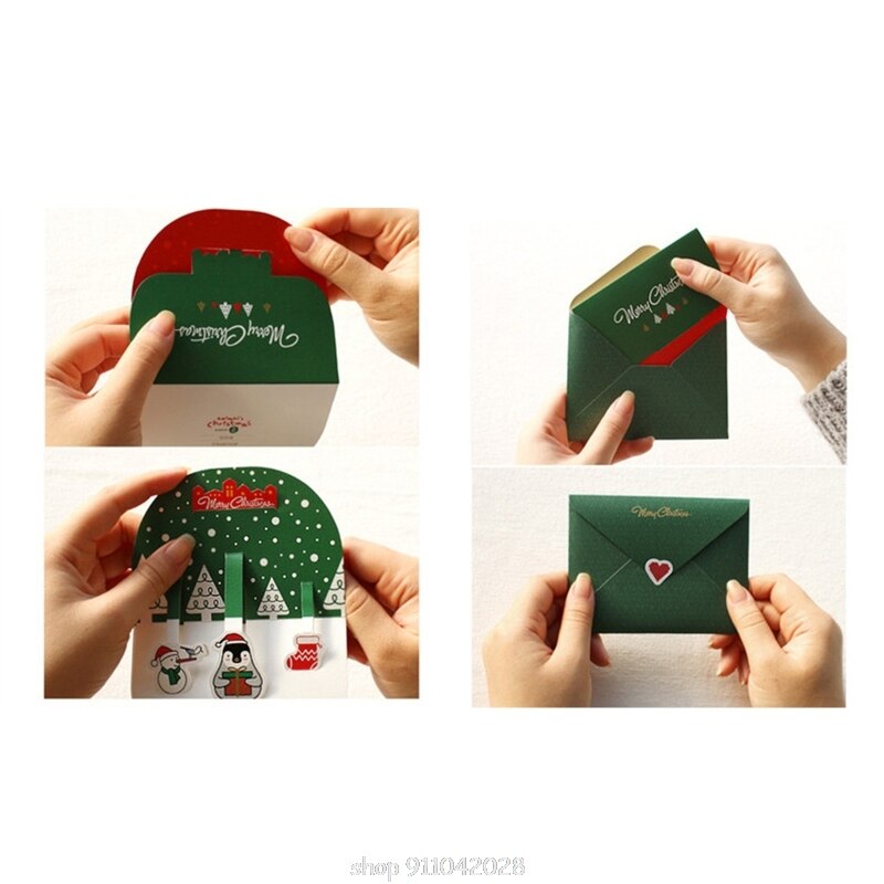 1 Set Christmas 3D Stereo Greeting Card AR Virtual Imaging Technology N26 20