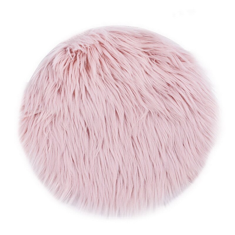 Tapis en laine artificielle, couvre-chaise en peau de mouton, couvre-siège et fourrure artificielle, 30x30CM, pour chambre à coucher: 3 / 60cm in diameter