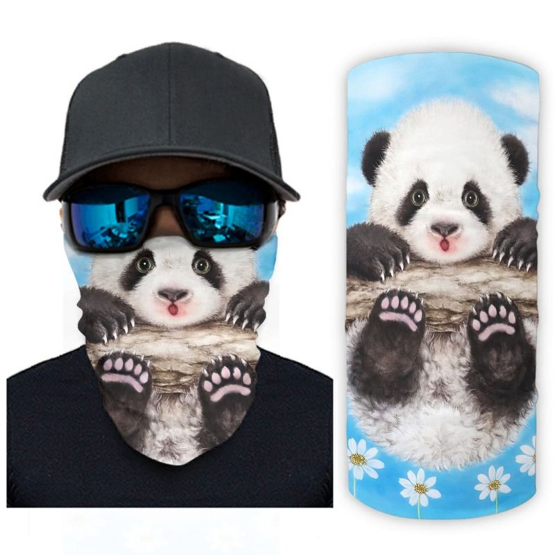 Groen Bos Bomen Landschap Print Bandana Gezichtsmasker Zon Sjaal Gezichtsmasker Wit Onesize: QTY002515