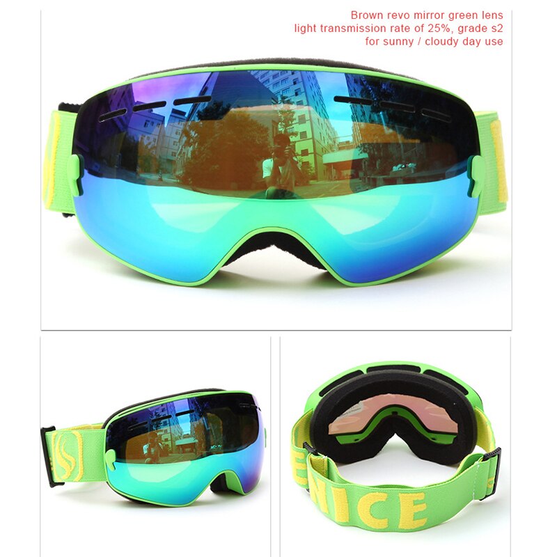 Gafas de esquí para niños y niñas, lentes de Snowboard, protección UV400, gafas de nieve, máscara de esquí antiniebla: color01