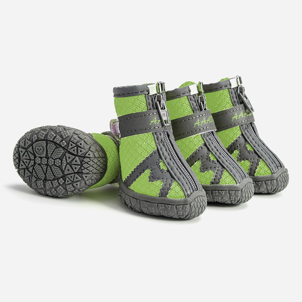 Sapatos antiderrapantes para cães, à prova d'água, para cães pequenos, chihuahua, protetor de sapato, botas para cachorro, caminhada, malha respirável, botas para animais de estimação: XL / green