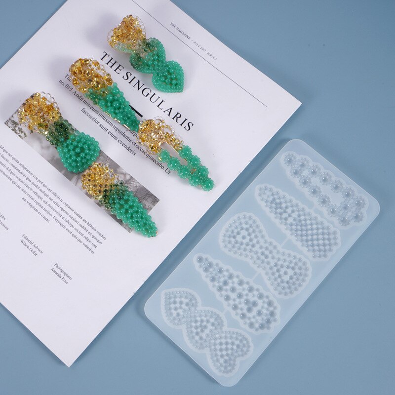 Beauty Styling Tool Jewelry Making UV Resin Mold Hair Clip Irregular Charms Silicone Mold Make Your Own Hairpin Blanks
