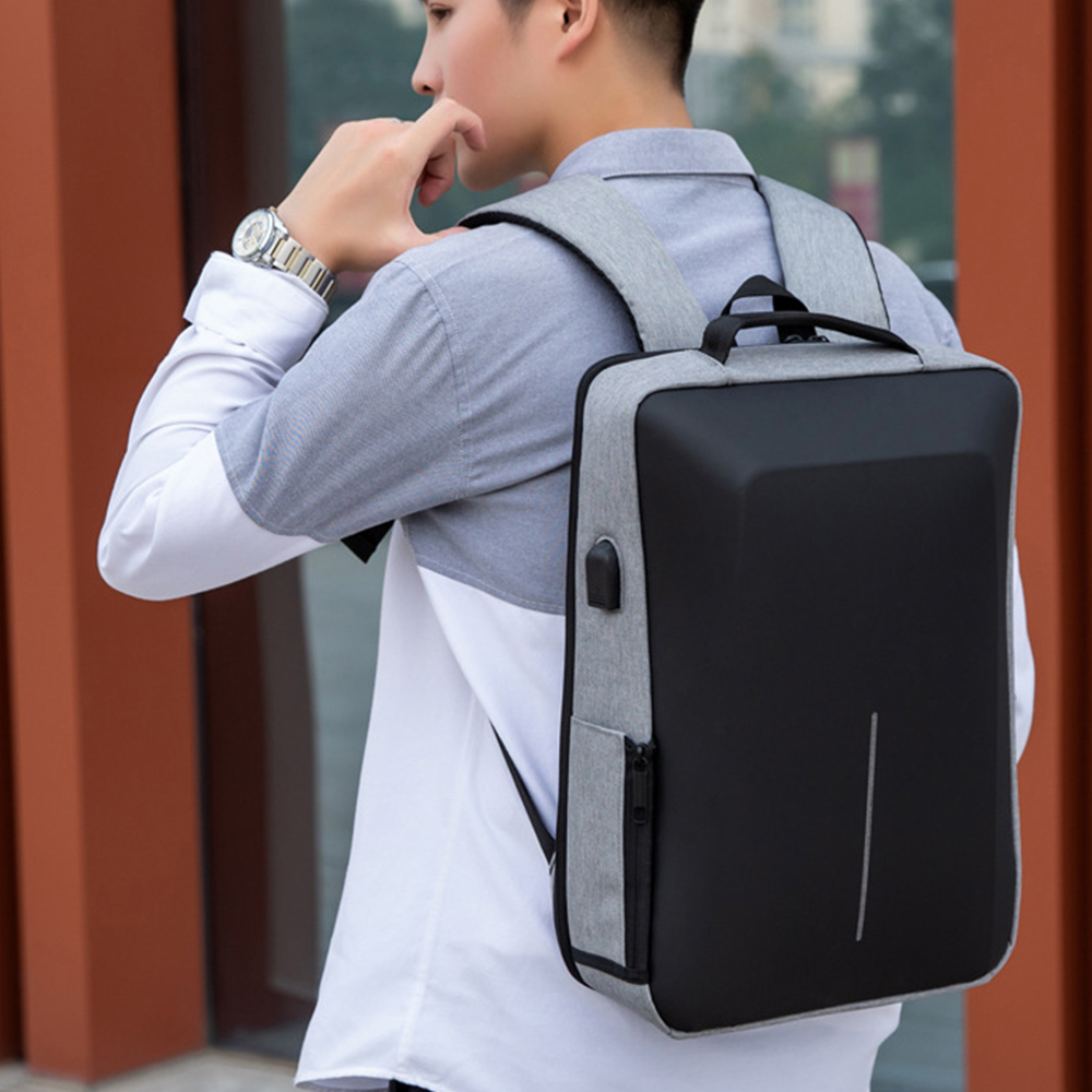 Men's reflective stripe multifunctional anti-theft backpack 15,6 inch laptop notebook usb travel bag backpack school bag for males