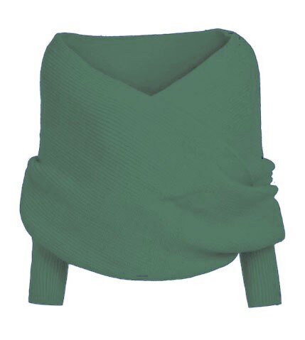 Kms Sexy Winter Warme Zachte Breiwol Lange Mouwen Wrap Shawl Effen Zwart Grijs Beige Rood Voor Vrouwen 200*42Cm: GREEN