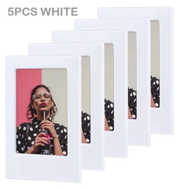 Nowe magnetyczne ramki na zdjęcia do lodówki 3-calowa kolorowa ramka na zdjęcia Magnesy Album do Fujifilm Instax Mini Film Papers: WHITE