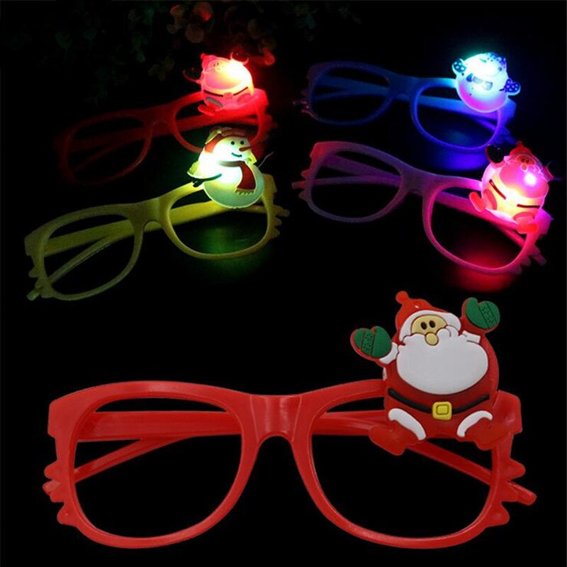 Led Led Knippert Kerst Glazen Gloeiende Kerstman Cartoon Light Up Speelgoed Glow Party Decoratie Verjaardag Bruiloft Decoratie