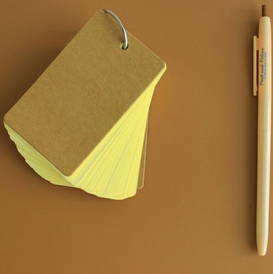 Candy Color Buckle Binder Notes Portable Flash Cards Memo Pads Cute Stationery DIY Blank Card: Yellow